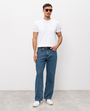 Givenchy Белая футболка с узором логотипа BM90WJ4YPA