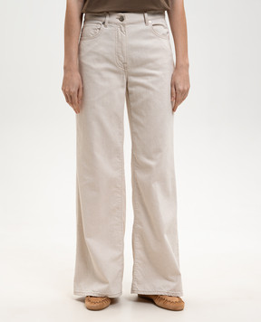 Peserico Джинсы цвета айвори с льном P04756L1207934