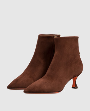 Santoni Коричневі замшеві ботильйони WTIS71908HI2NHZW