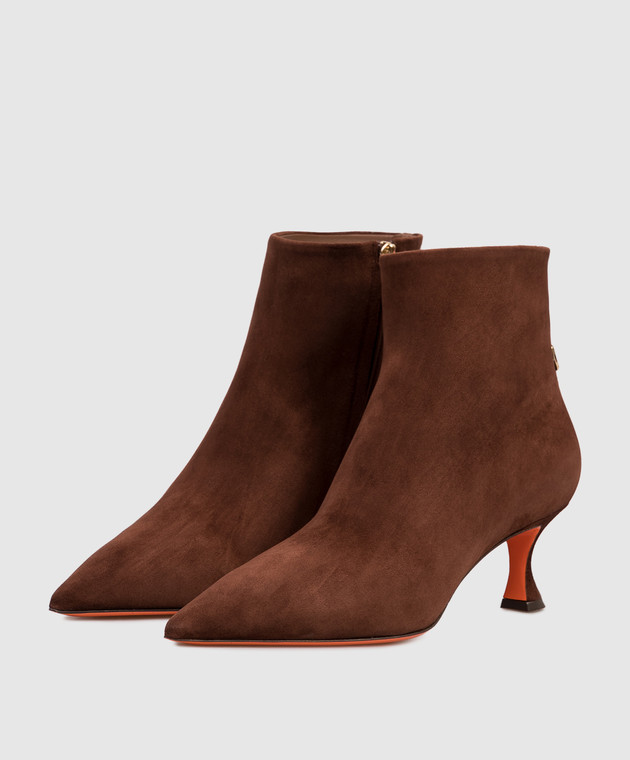 Santoni Коричневі замшеві ботильйони WTIS71908HI2NHZW зображення 2