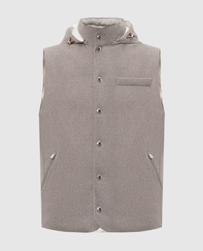 Brunello Cucinelli Сірий пуховий жилет з вовни MM4701775