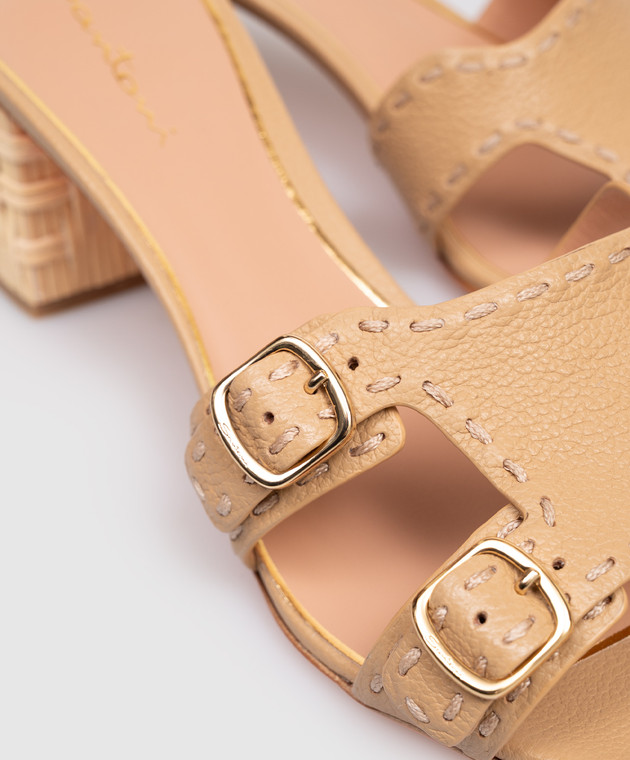 Santoni Коричневі шкіряні мюлі Didi WHYU72115HC3NWKA зображення 4