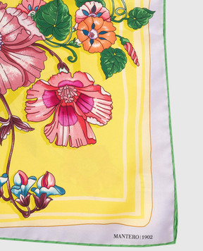 MANTERO 1902 Жовта хустка Petals & Pies із шовку 0904F0030G56414