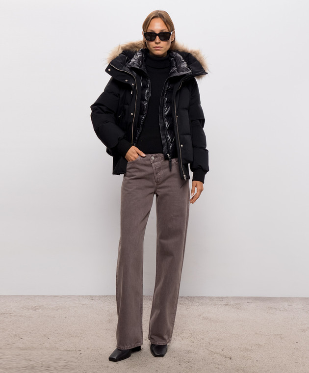 Mackage Чорна пухова куртка NEFI з хутром єнота NEFIF зображення 2