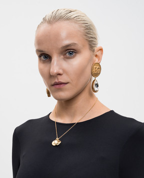 Dolce&Gabbana Кліпси з кристалами та монограмою логотипа WEP8L7W1111