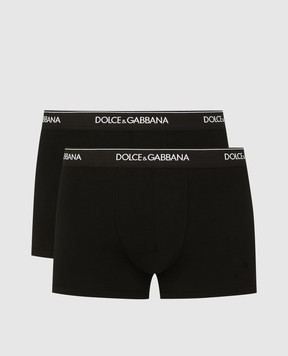 Dolce&Gabbana Набір чорних трусів з візерунком логотипа M9C07JONN95