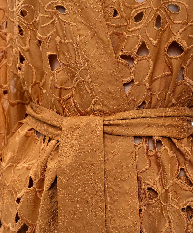 Ermanno Scervino Life Коричневе ажурне кімоно з вишивкою D484Q608QYD зображення 5