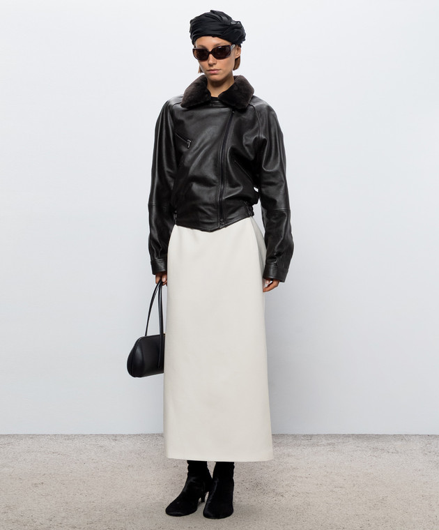 Magda Butrym Юбка цвета айвори из шерсти SKIRT01222926 изображение 2