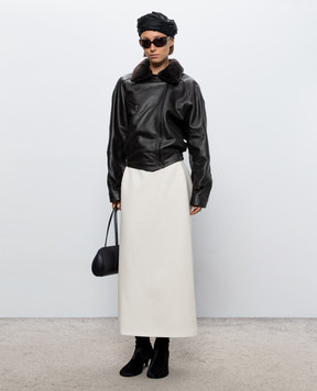 Magda Butrym Спідниця кольору айворі з вовни SKIRT01222926