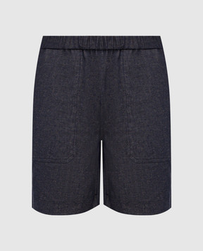 CAPOBIANCO Сині шорти з льоном 20M850TP00