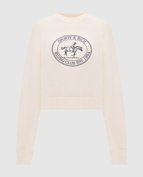 Sporty & Rich Свитер цвета айвори Joconde Riding Club из шерсти WS11785000WH37