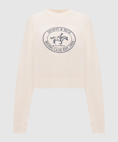 Свитер цвета айвори Joconde Riding Club из шерсти