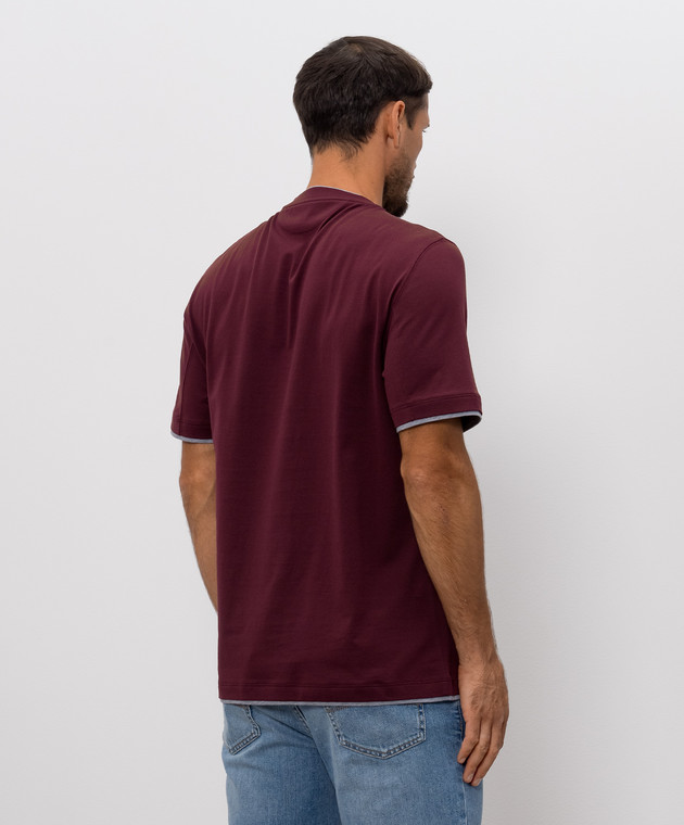 Brunello Cucinelli Бордовая футболка M0B137427 изображение 4