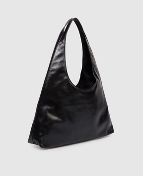 Alexander Wang Чорна шкіряна сумка-хобо з фактурним логотипом 20226K62L