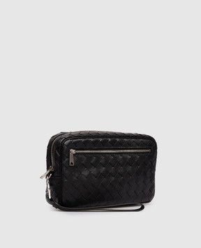 Bottega Veneta Чорний шкіряний клатч Intrecciato 777390V2HL1