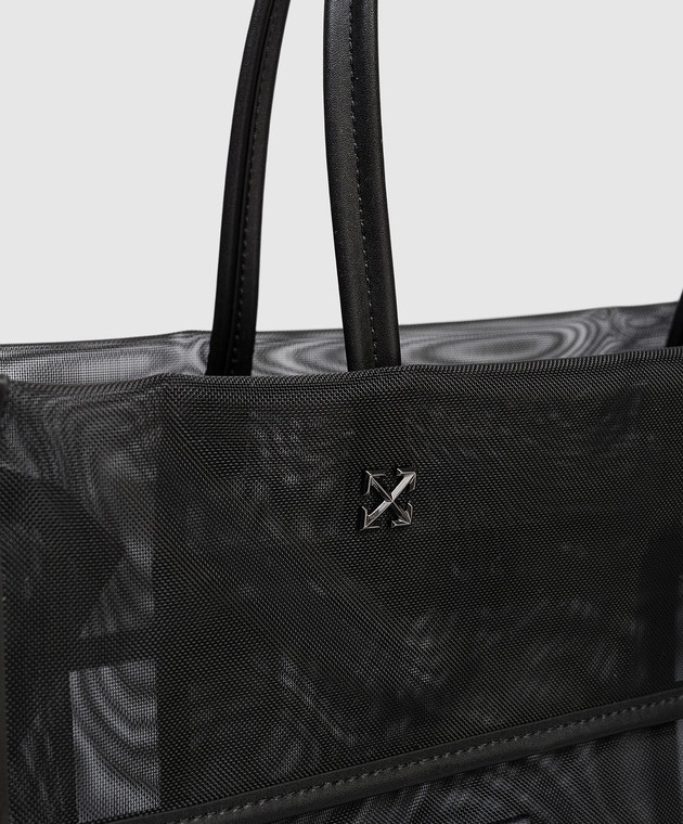 Off-White Чорна сумка-тоут Market з вишивкою емблеми OWNA23FS26FAB001 зображення 4