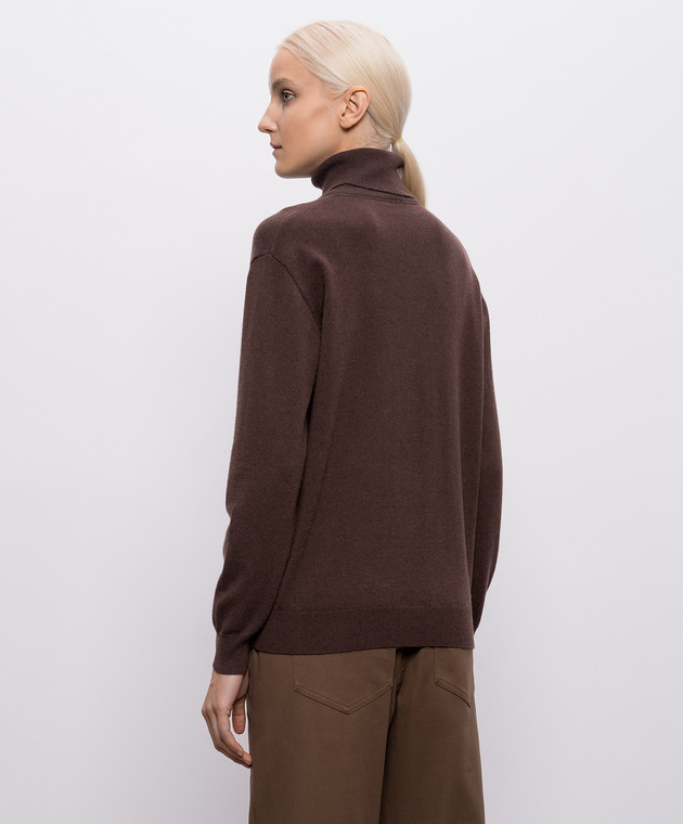 Brunello Cucinelli Коричневий гольф з кашеміру M12150103P зображення 4