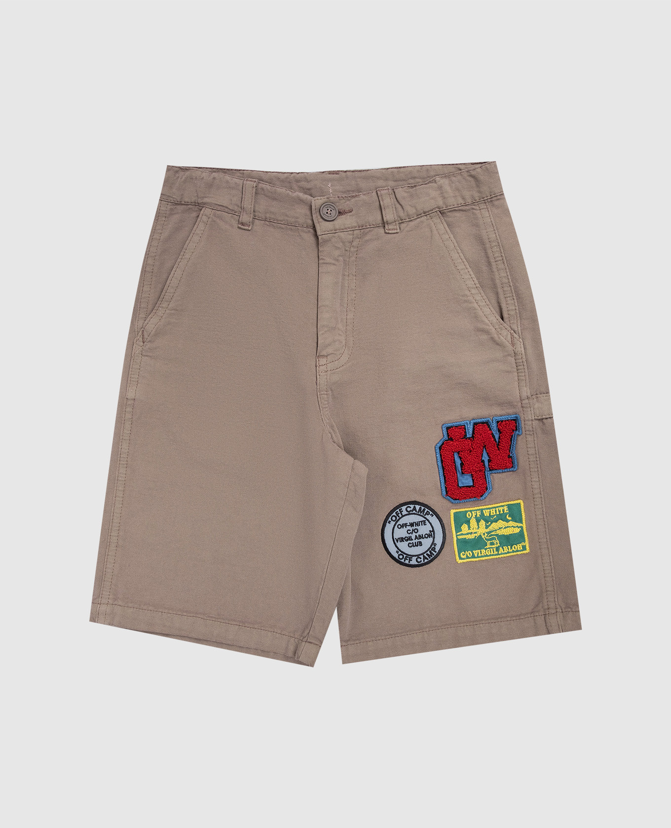 Детские коричневые шорты с нашивками Camping