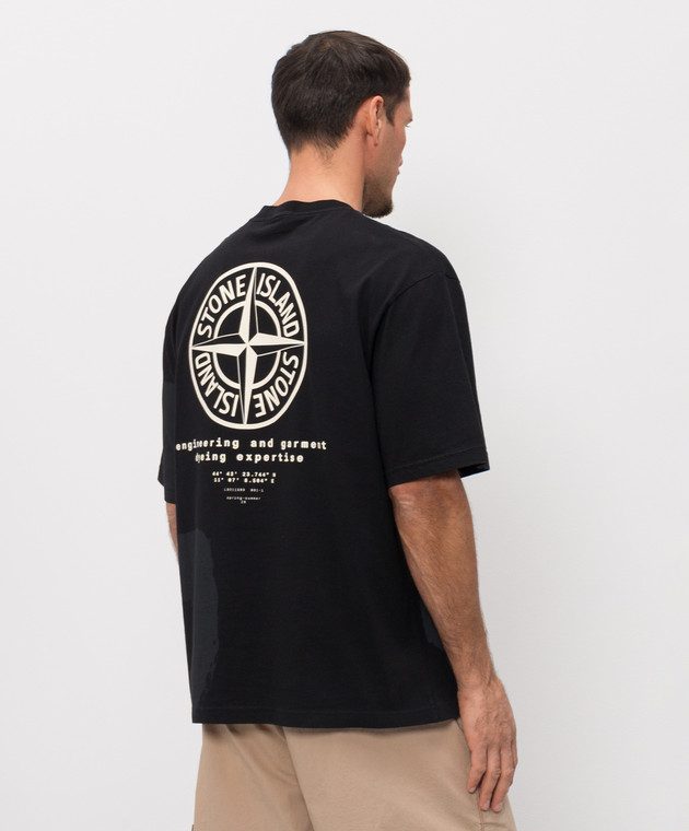 Stone Island Чорна футболка з принтом емблеми L1S152100002S0365 зображення 4
