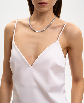 Darkai Сріблясте кольє Tennis з білим золотом DICO0065