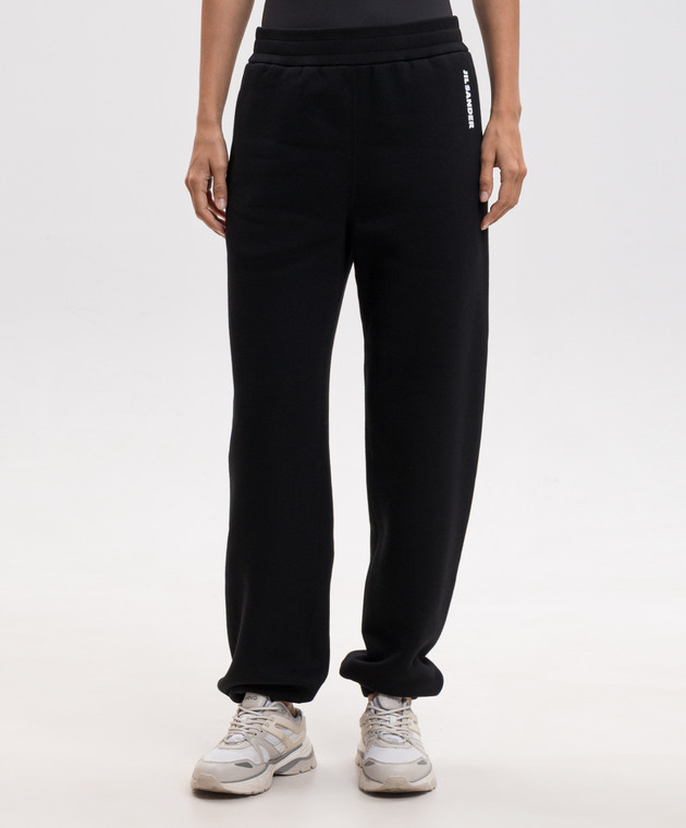 Jil Sander Черные утепленные джоггеры с принтом логотипа JJ02KA0424J20128 изображение 3
