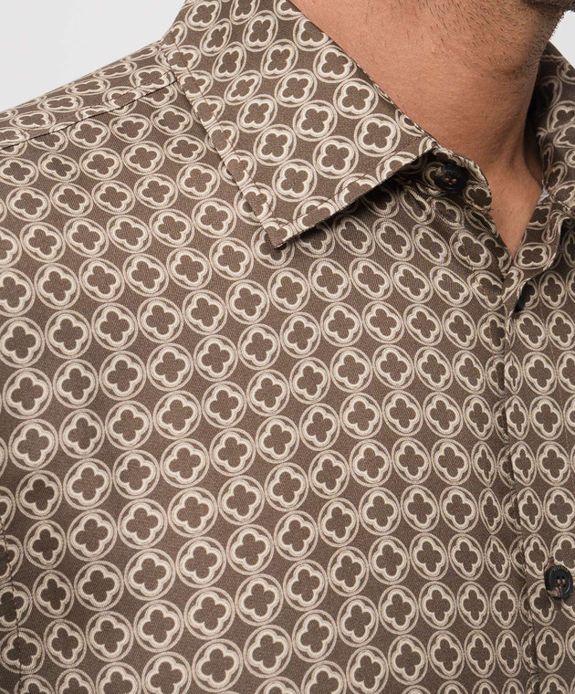 Peserico Коричнева сорочка в принт емблеми R56057Z08191 зображення 4