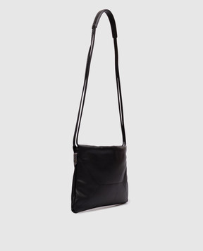 Brunello Cucinelli Черная кожаная сумка-кисет с цепочкой мониль MBXAD2808P
