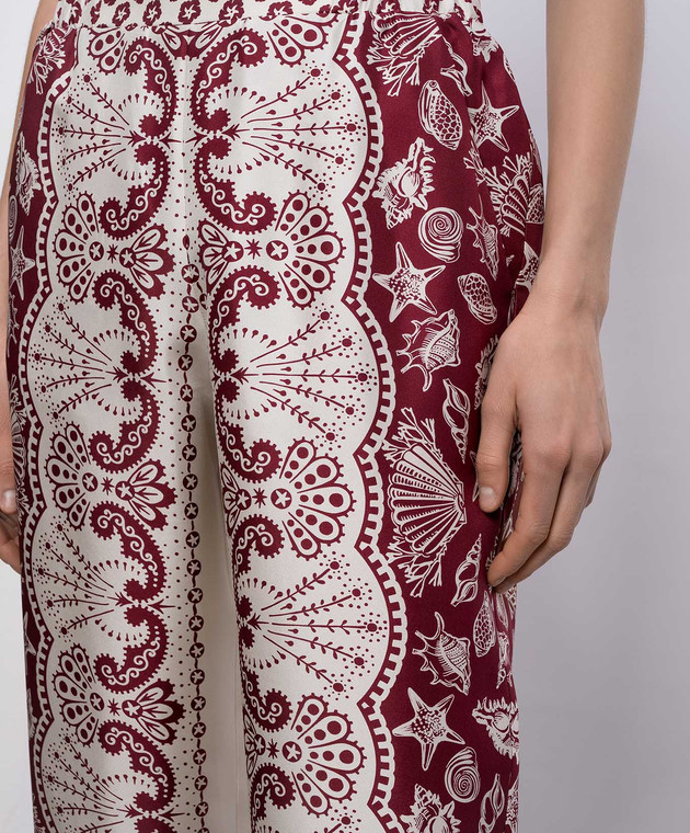 MANTERO 1902 Бордові штани Doris із шовку 0227A2811T0879N зображення 5