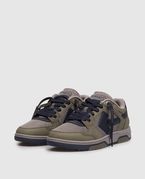 Off-White Комбіновані кросівки Slim Out Of Office кольору хакі OMIA243S26LEA001