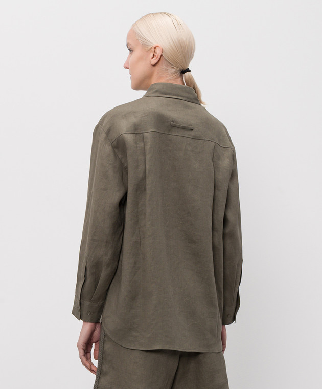 Max & Co Сорочка Gattoni з льону кольору хакі MCOGATTONI зображення 4