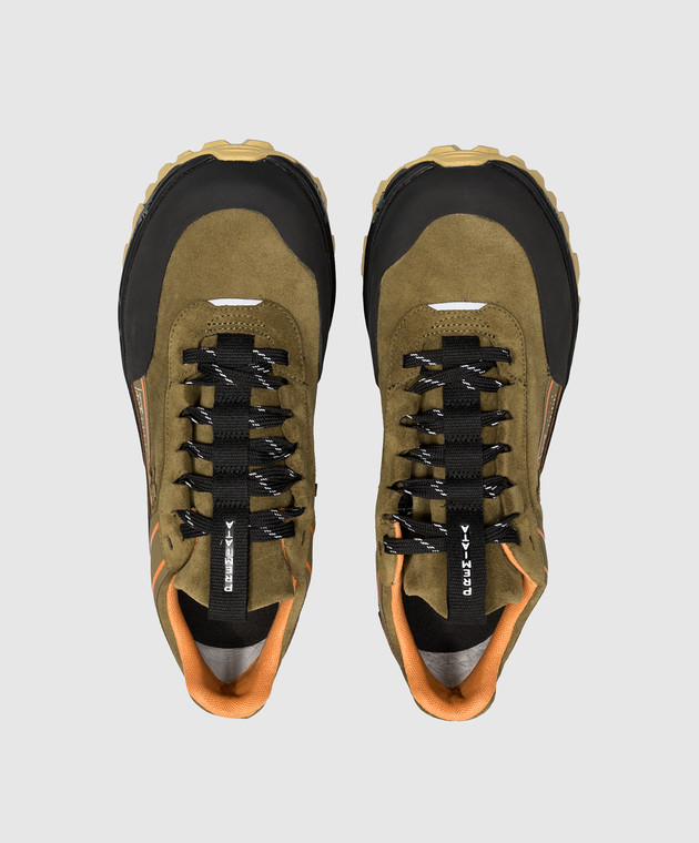 Premiata Комбинированные кроссовки цвета хаки Devin DEVIN501 изображение 4
