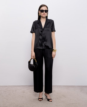 Saint Laurent Чорна блуза із шовку 861081Y7G27