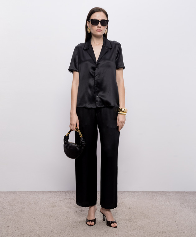 Saint Laurent Чорні штани із шовку 857172Y7G27 зображення 2