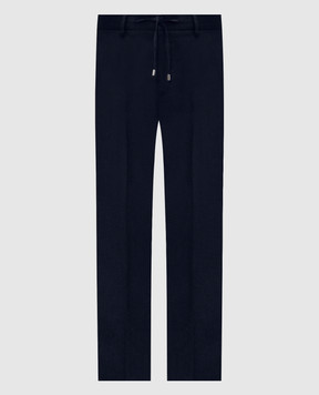 Stefano Ricci Синие брюки из шерсти M1T80A0003W501