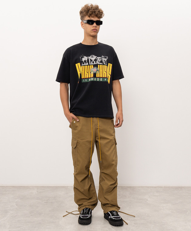 Rhude Черная футболка Paris Trofeo RHPF26TT10012 изображение 2