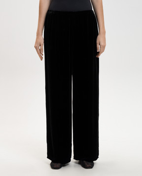 Asceno Чорні оксамитові піжамні штани Austin з шовком B050F40C01