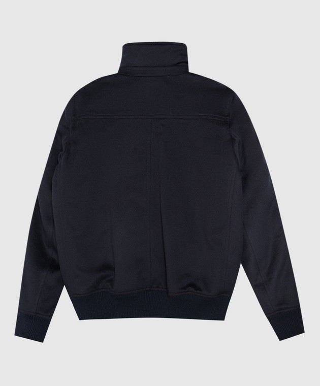 Brunello Cucinelli Дитяча синя куртка з вовни з хутром BV467O321C зображення 2