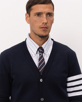 Thom Browne Синий галстук из шелка в полоску MNL001AF1245