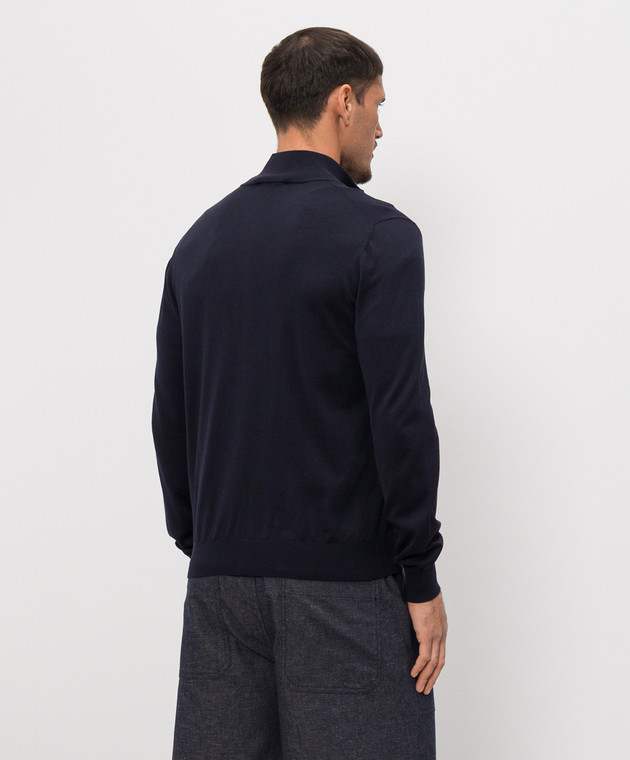 Cashmere&Whiskey Синій кардиган із шовком MU9682318517R зображення 4