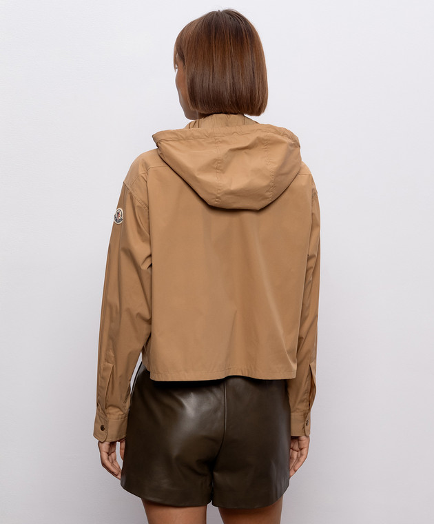 Moncler Коричневая куртка с нашивкой логотипа L20932F00002599MW изображение 4