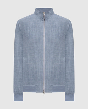Enrico Mandelli Блакитна куртка з вовни, шовку та льону 3T501B6020