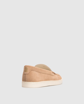 Brunello Cucinelli Коричневі замшеві сліпони з емблемою MZUHVSP335