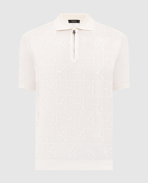 Stefano Ricci Біле поло у візерунок з емблемою K818111P31F26277