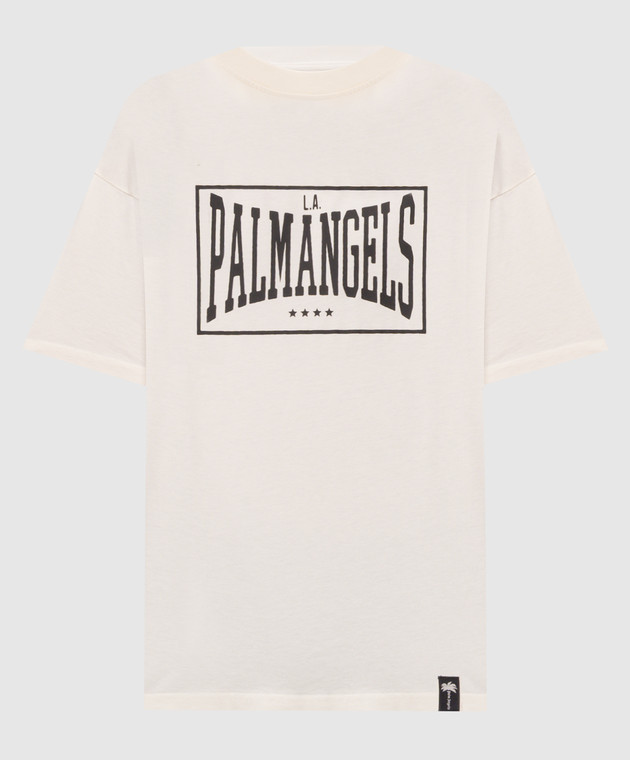 Palm Angels Футболка кольору айворі Box PAMAA003JR004