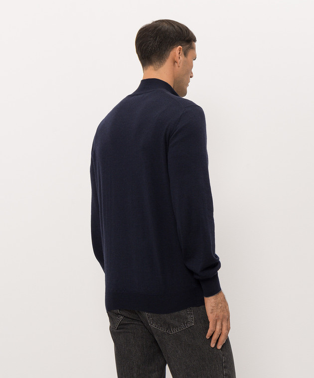 Brunello Cucinelli Темно-синий джемпер из шерсти и кашемира M2400124 изображение 4