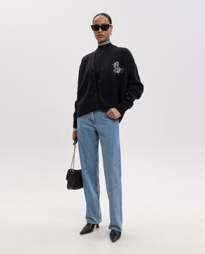 Off-White Чорний гольф з вишивкою логотипа 2FB00120T