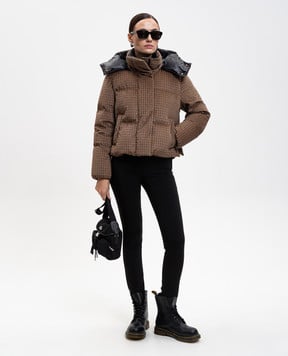 Moncler Коричневий пуховик Quierzy у візерунок K20931A00133598XD