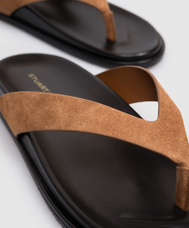 Stuart Weitzman Коричневі замшеві шльопанці Marykate SN813 зображення 5