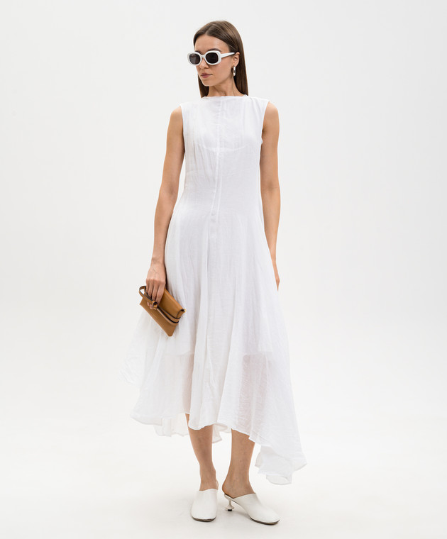 Marc Le Bihan Біла сукня з рамі з ефектом жатки 2177 зображення 2