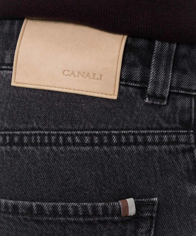 Canali Сірі джинси з патчем логотипа PD0166391747 зображення 5